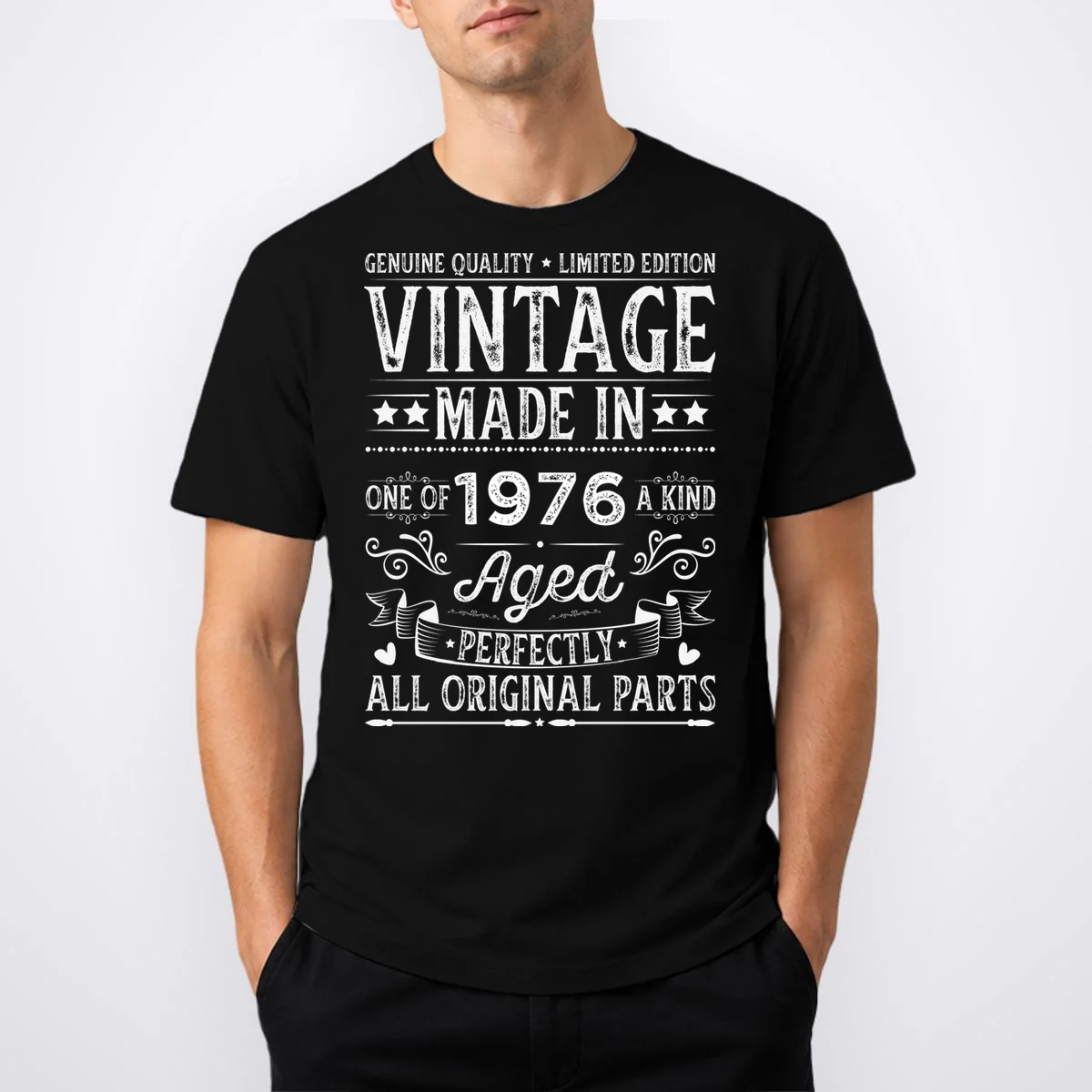 Vintage Made In Custom Year Birthday Gift Aged Perfectly, Personalized Men's T-Shirt - Front 1