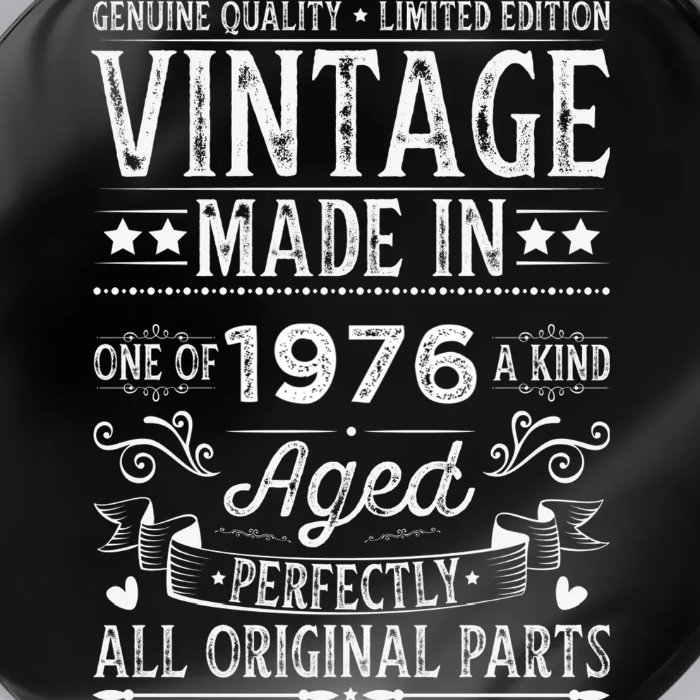Vintage Made In Custom Year Birthday Gift Aged Perfectly, Personalized Button - Front - Close-up