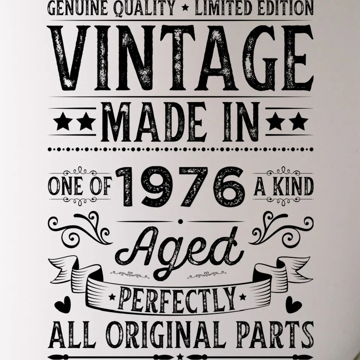 Vintage Made In Custom Year Birthday Gift Aged Perfectly, Personalized Mug - Front - Close-up