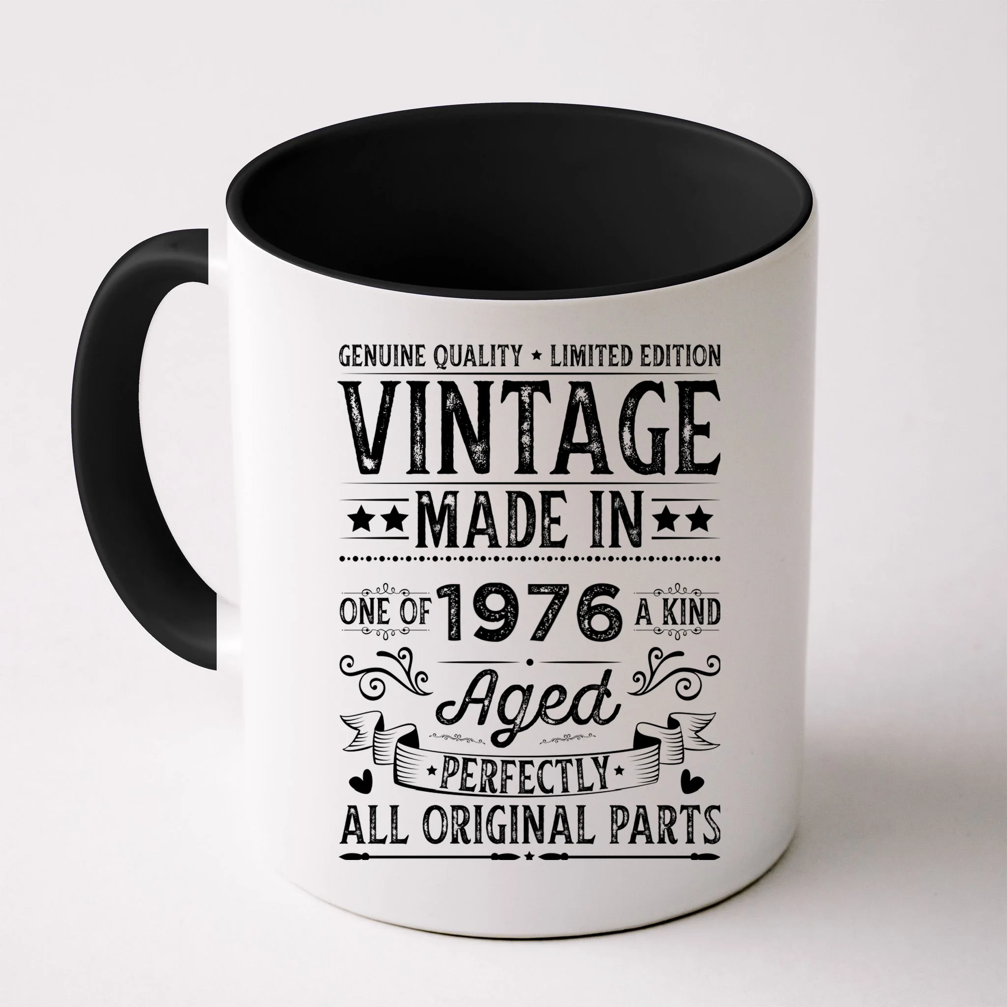Vintage Made In Custom Year Birthday Gift Aged Perfectly, Personalized Mug - Front
