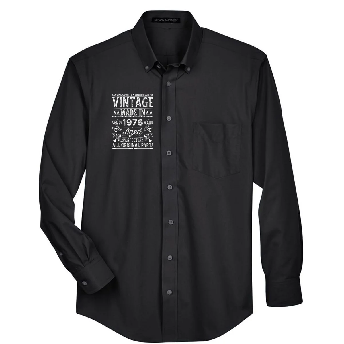 Vintage Made In Custom Year Birthday Gift Aged Perfectly, Personalized Men's Button Up - Front