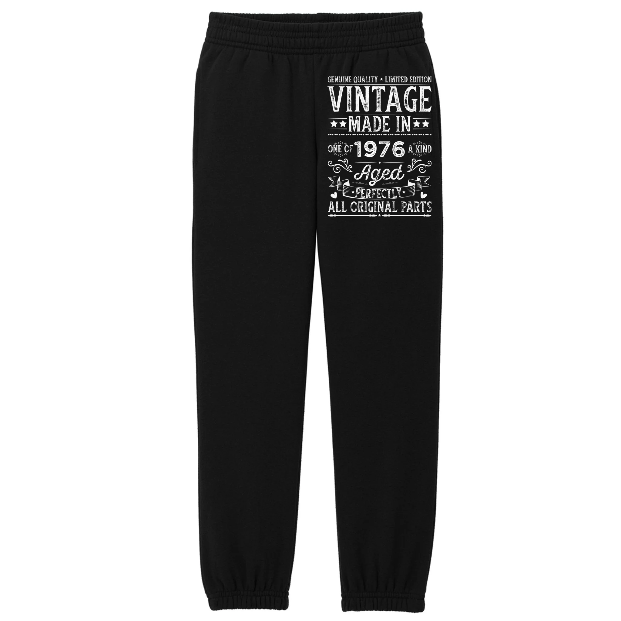 Vintage Made In Custom Year Birthday Gift Aged Perfectly, Personalized Kids Fleece Sweatpants - Front