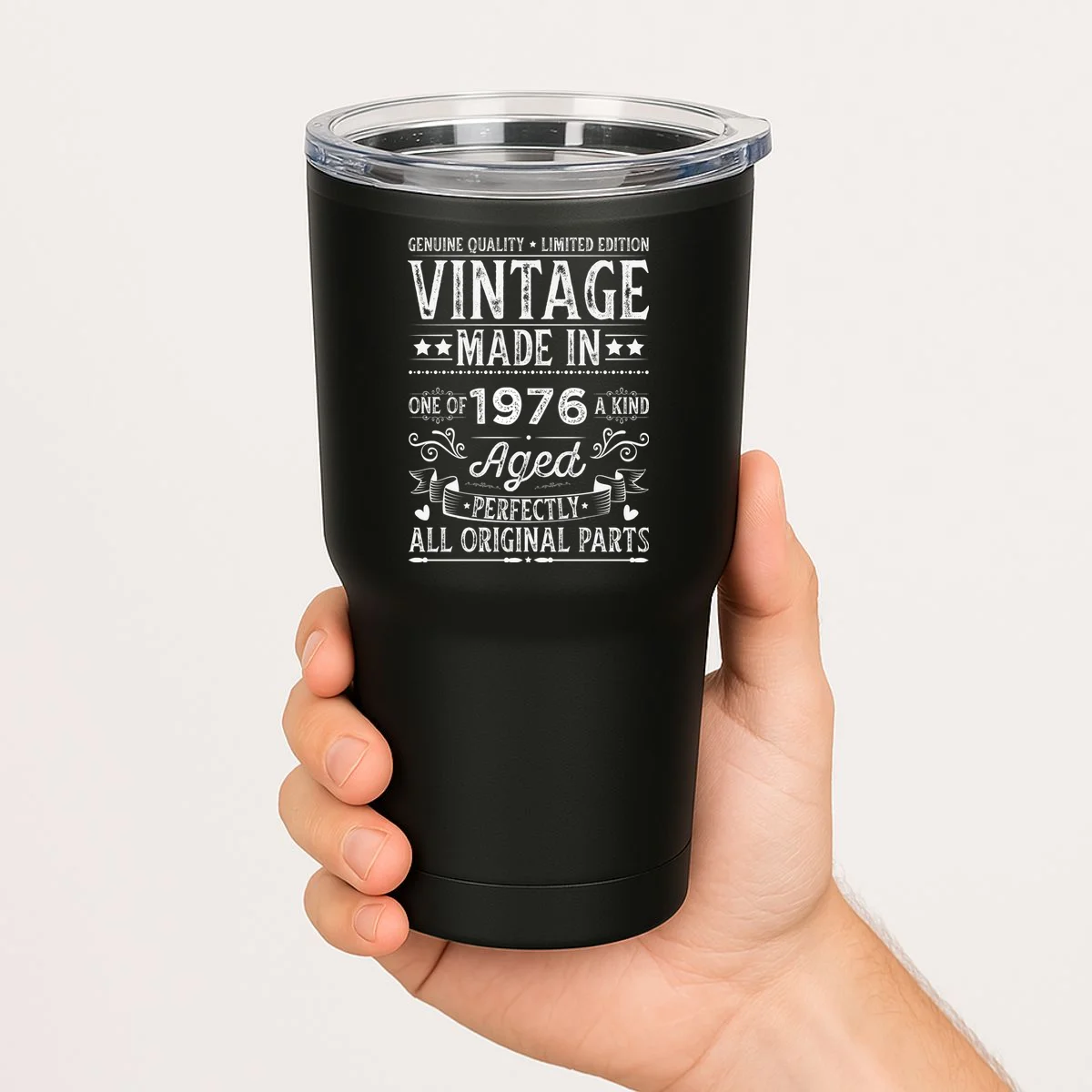 Vintage Made In Custom Year Birthday Gift Aged Perfectly, Personalized 20oz Tumbler - Front 1