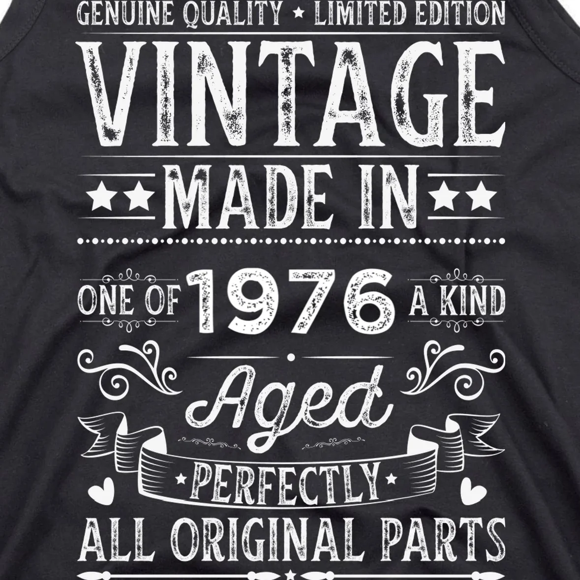 Vintage Made In Custom Year Birthday Gift Aged Perfectly, Personalized Men's Tank Top - Front - Close-up