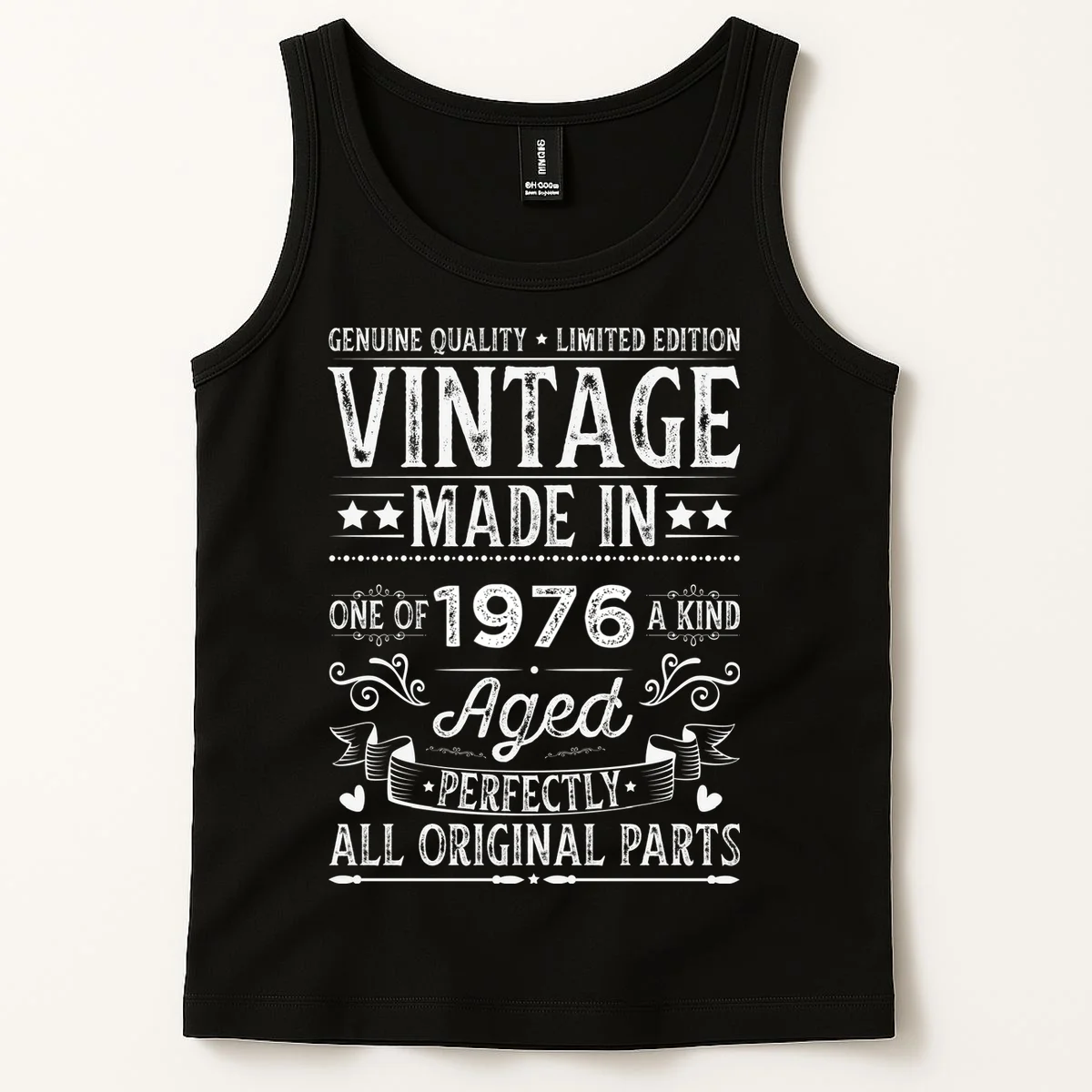Vintage Made In Custom Year Birthday Gift Aged Perfectly, Personalized Tank Top - Front 1