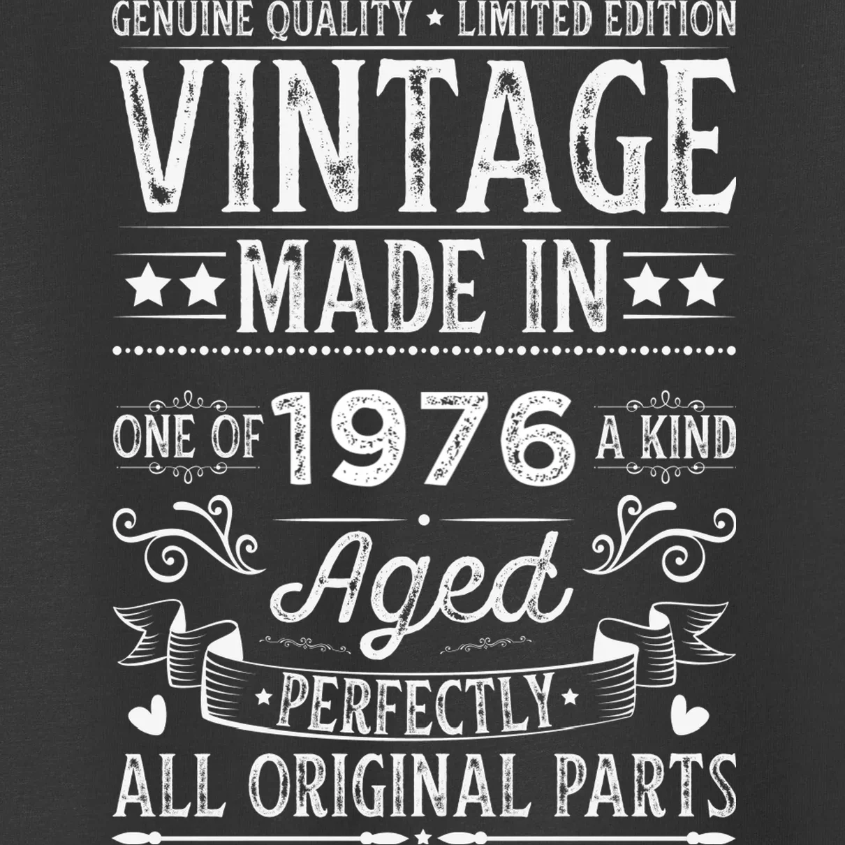 Vintage Made In Custom Year Birthday Gift Aged Perfectly, Personalized Toddler T-Shirt - Front - Close-up