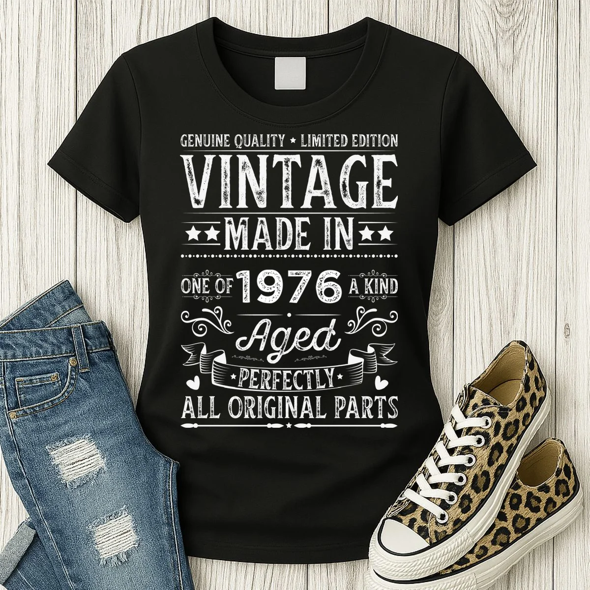 Vintage Made In Custom Year Birthday Gift Aged Perfectly, Personalized Women's T-Shirt - Front 2