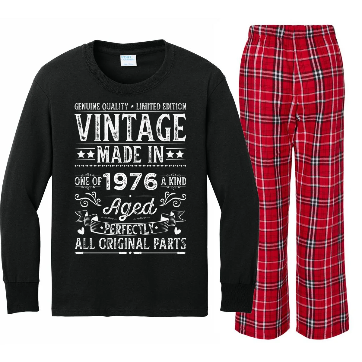 Vintage Made In Custom Year Birthday Gift Aged Perfectly, Personalized Kids Long Sleeve Pajamas - Front