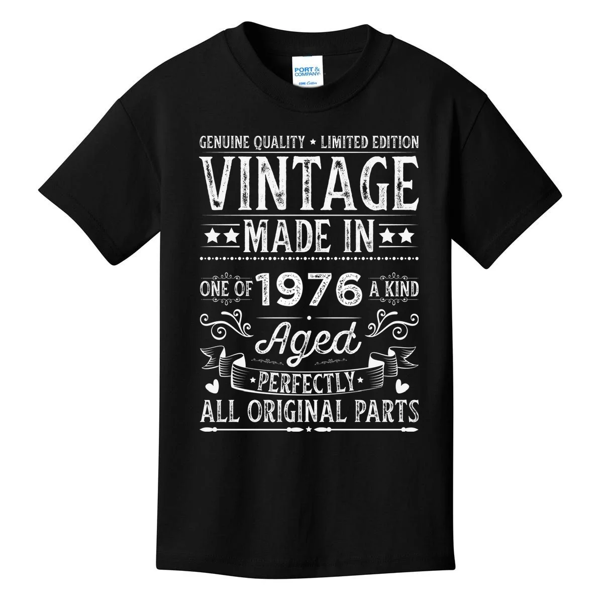 Vintage Made In Custom Year Birthday Gift Aged Perfectly, Personalized Kids T-Shirt - Front