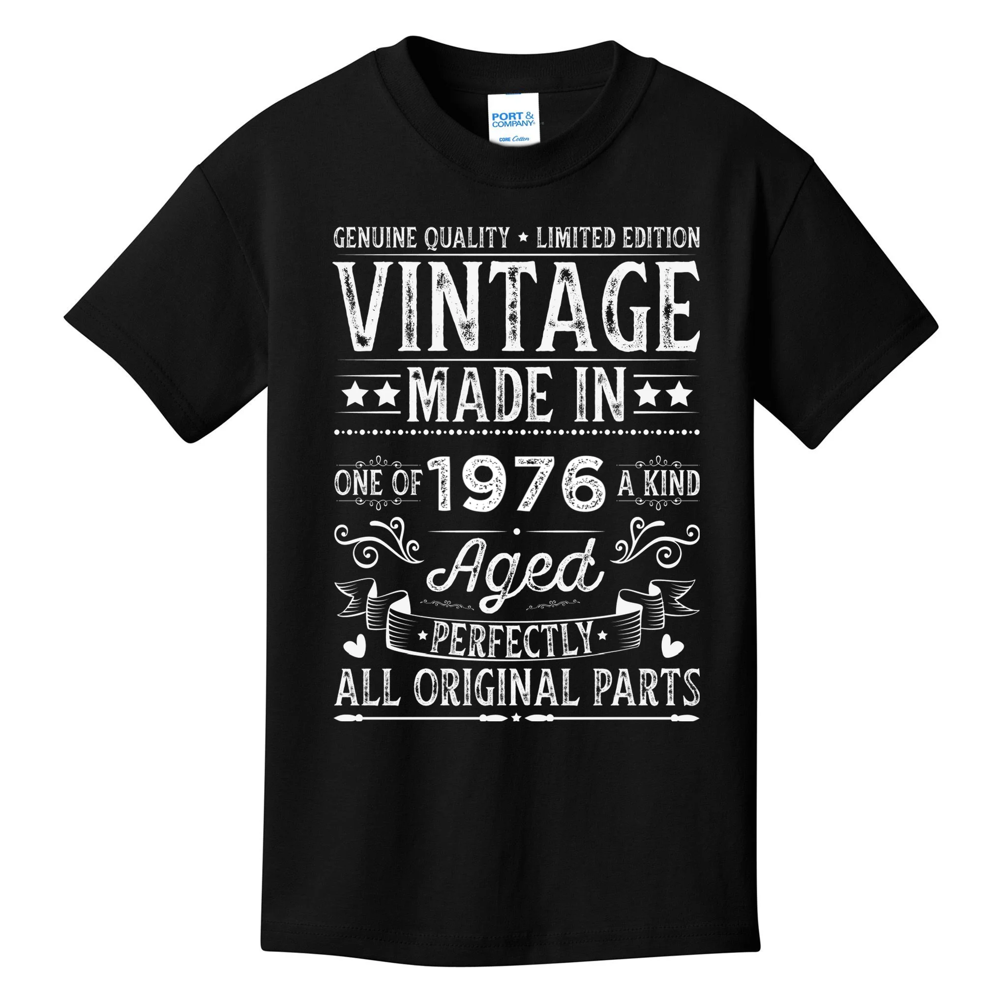 Vintage Made In Custom Year Birthday Gift Aged Perfectly, Personalized Kids T-Shirt - Front