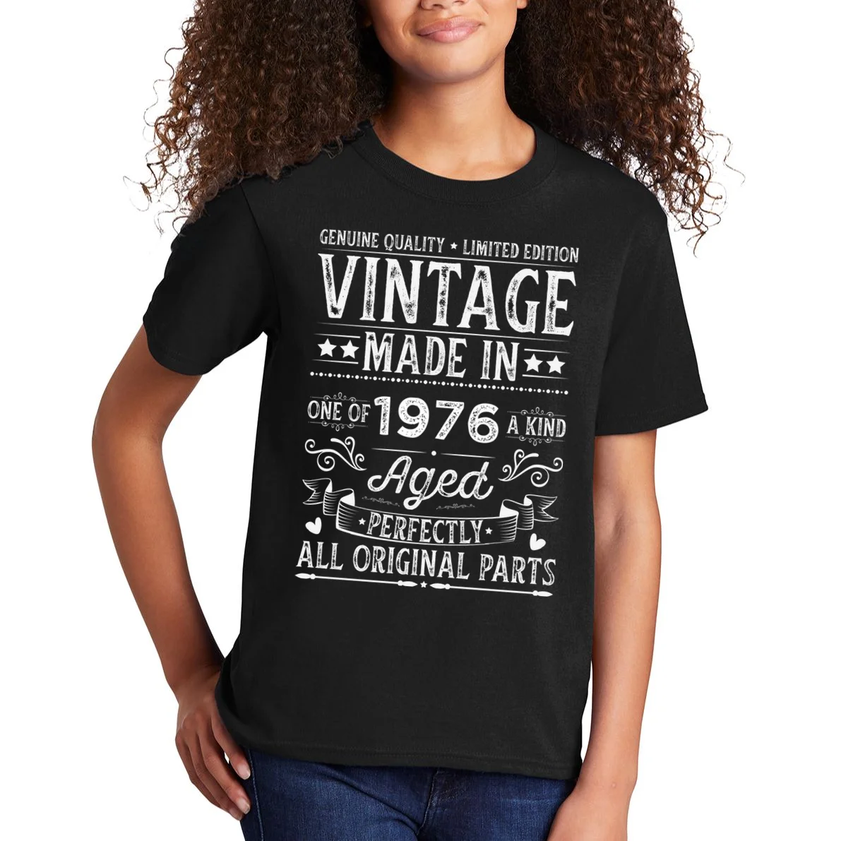 Vintage Made In Custom Year Birthday Gift Aged Perfectly, Personalized Kids T-Shirt - Front 1