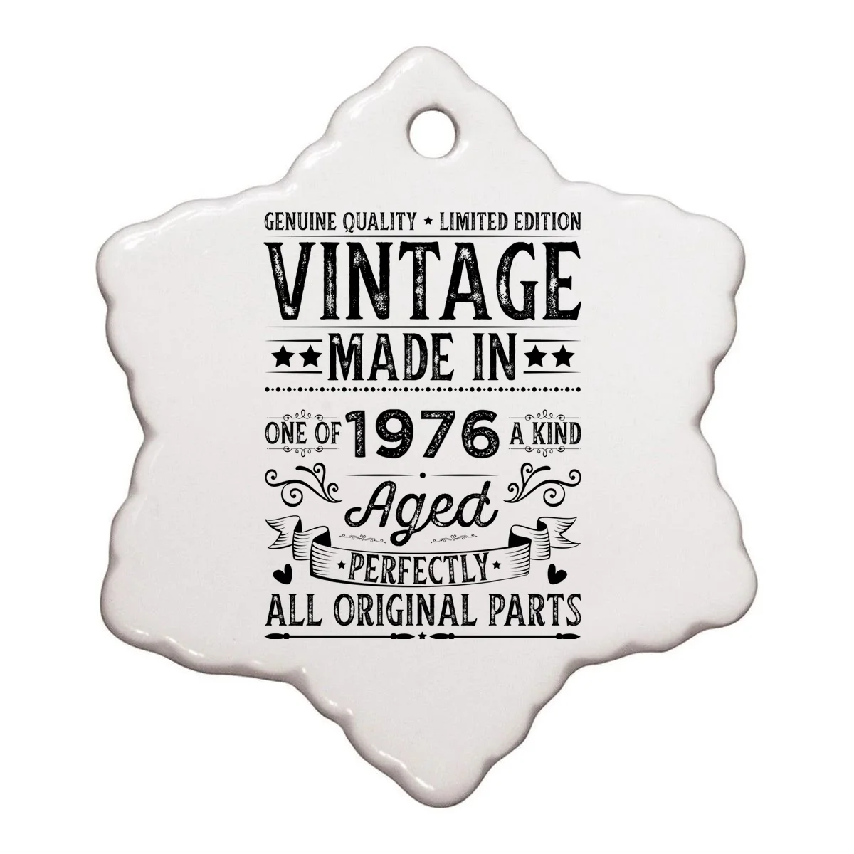 Vintage Made In Custom Year Birthday Gift Aged Perfectly, Personalized Ornament - Front