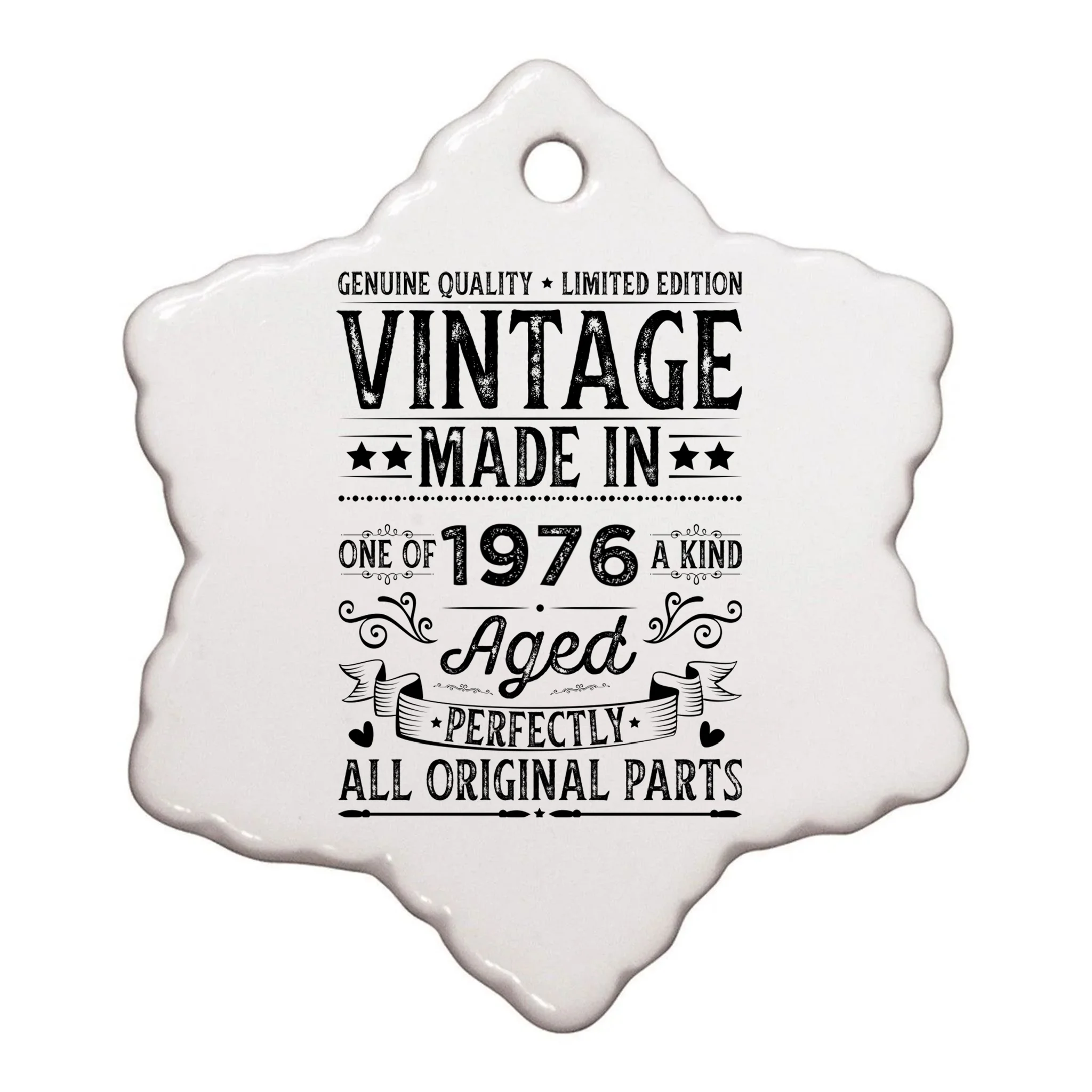 Vintage Made In Custom Year Birthday Gift Aged Perfectly, Personalized Ornament - Front