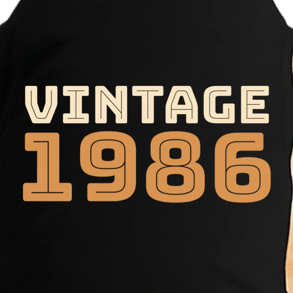 VINTAGE Retro Birthday Year Customizable Doggie Tank - Front - Close-up
