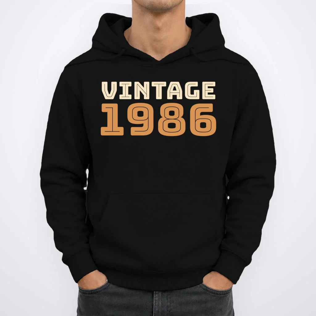 VINTAGE Retro Birthday Year Customizable Men's Hoodie - Front 1
