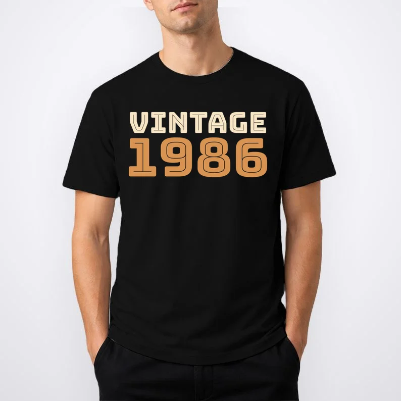 VINTAGE Retro Birthday Year Customizable Men's T-Shirt - Front 1