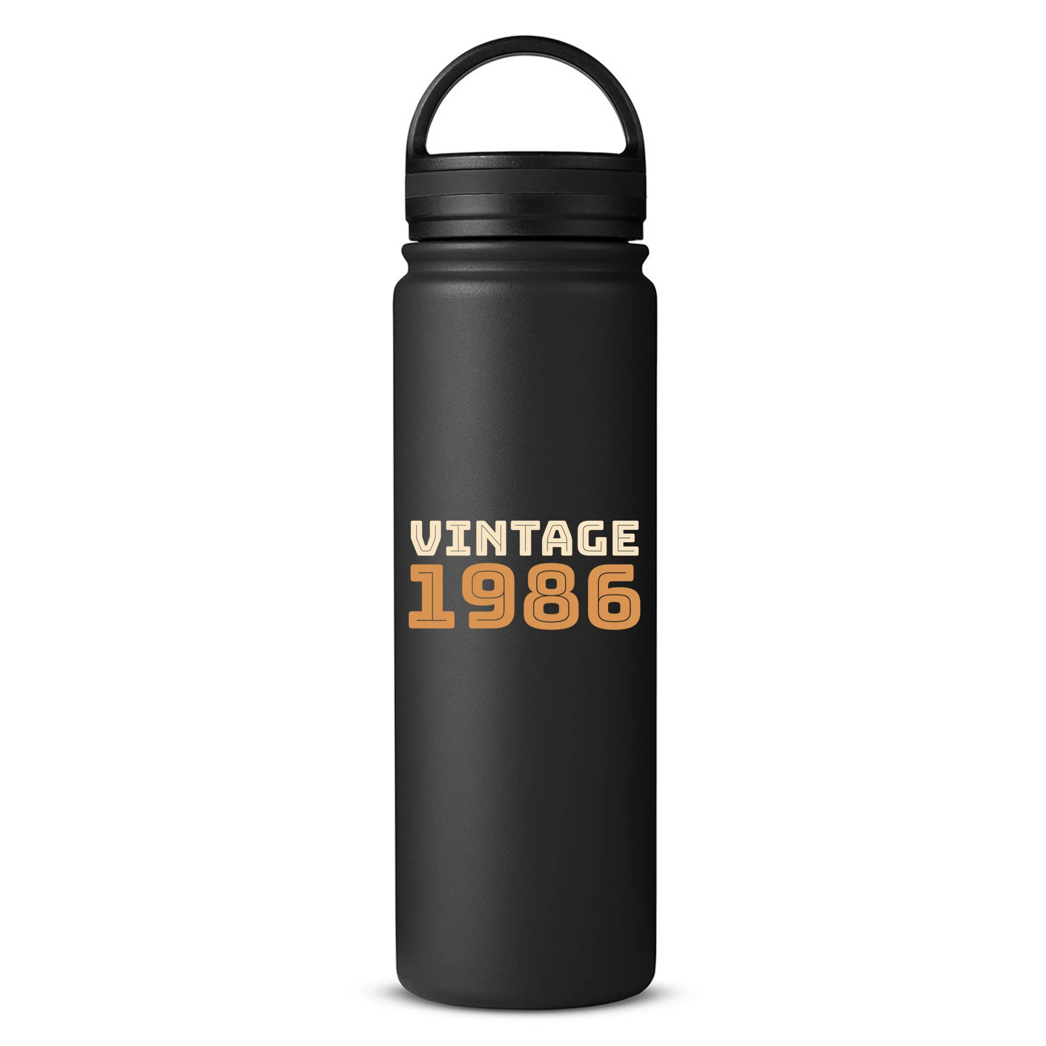 VINTAGE Retro Birthday Year Customizable 24oz Water Bottle - Front