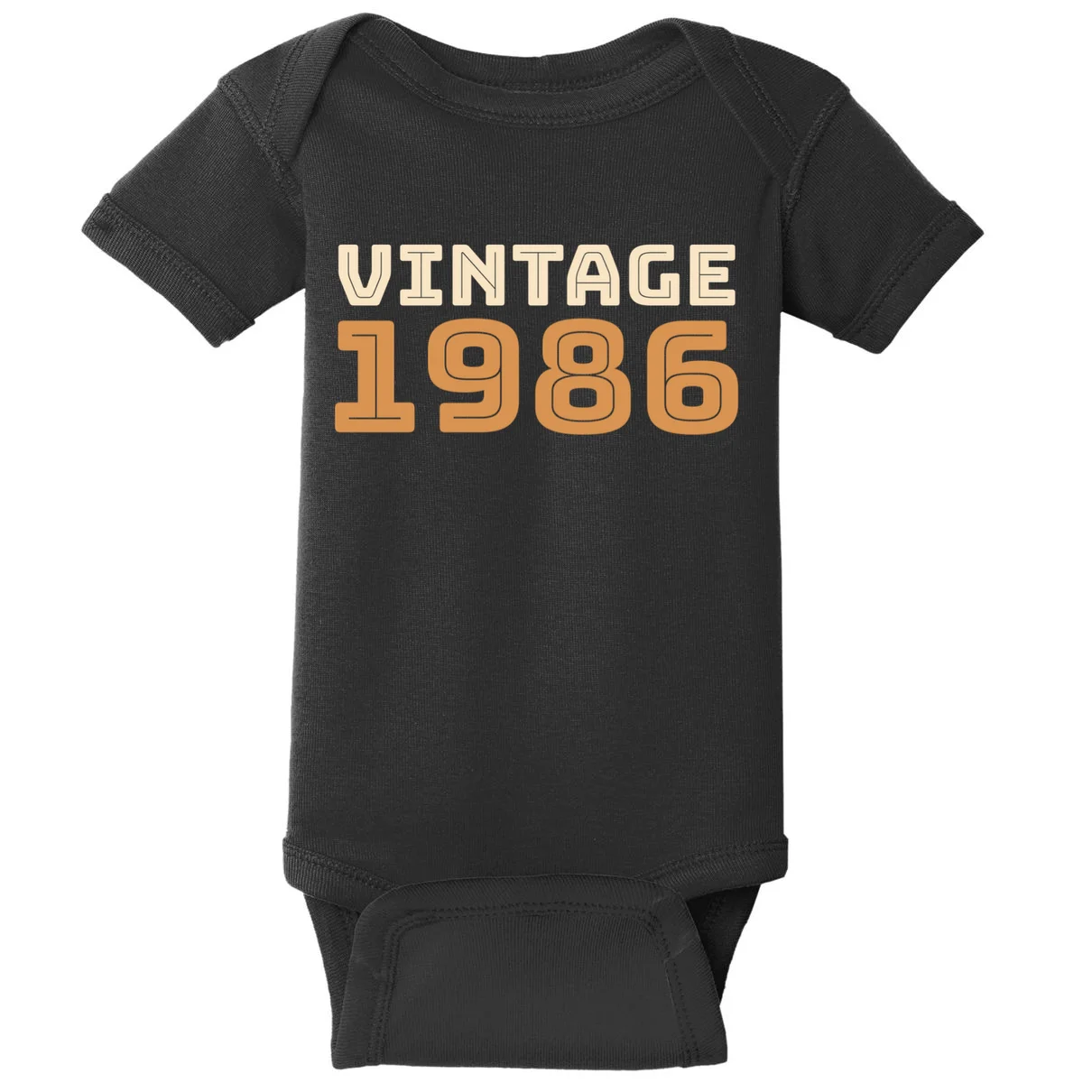 VINTAGE Retro Birthday Year Customizable Baby Bodysuit - Front