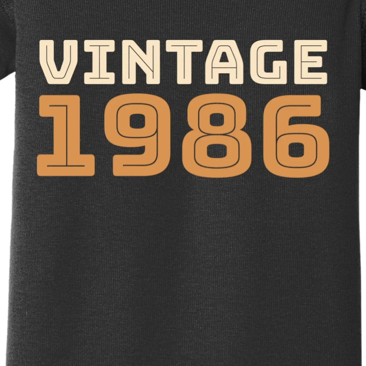 VINTAGE Retro Birthday Year Customizable Baby Bodysuit - Front - Close-up