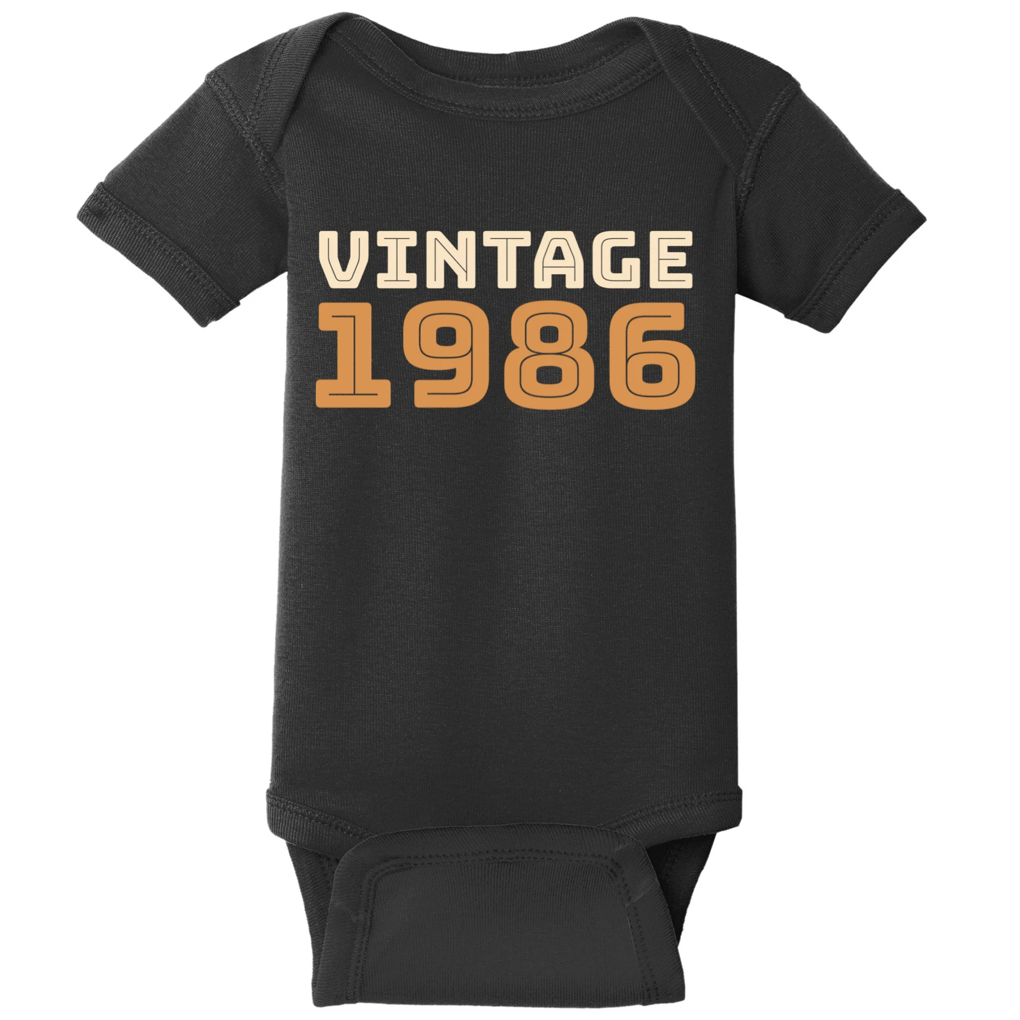 VINTAGE Retro Birthday Year Customizable Baby Bodysuit - Front