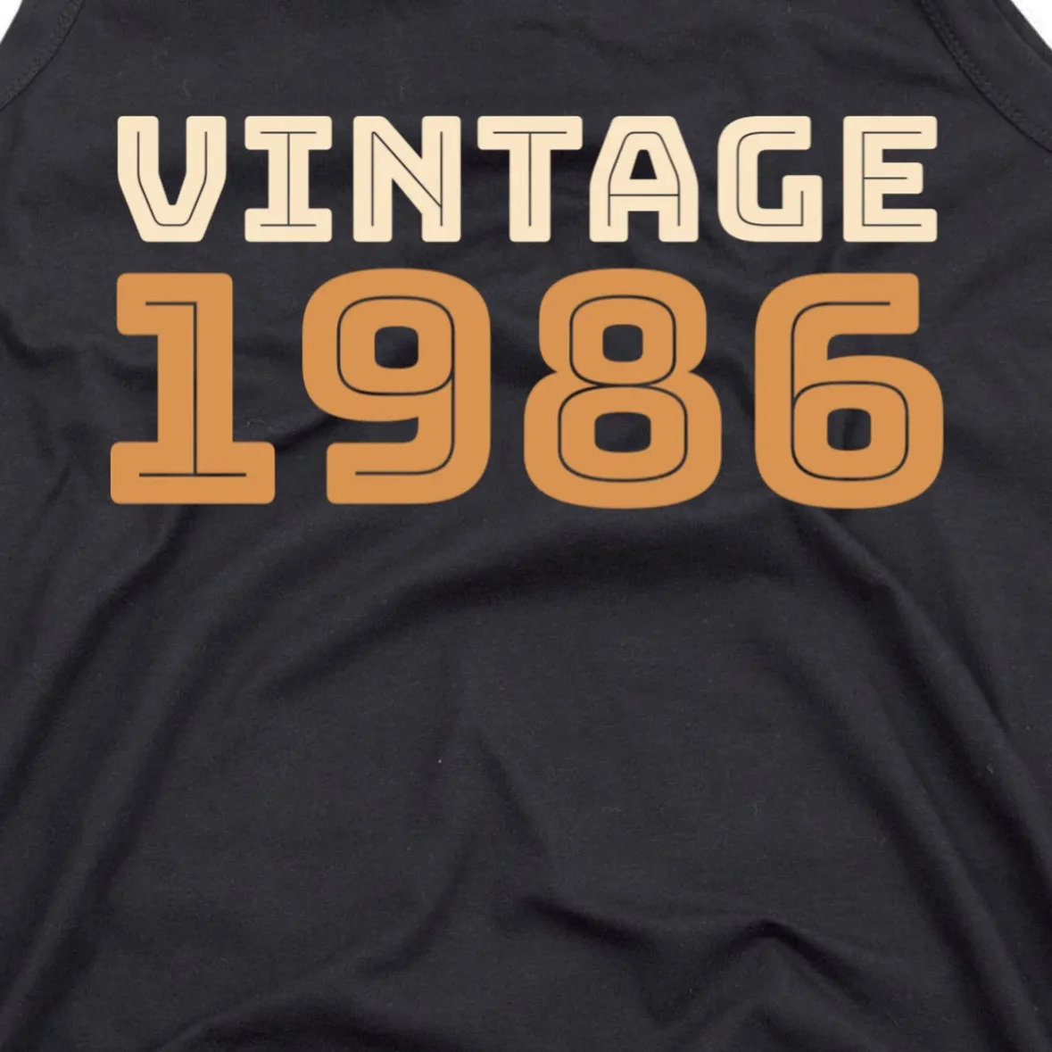 VINTAGE Retro Birthday Year Customizable Men's Tank Top - Front - Close-up
