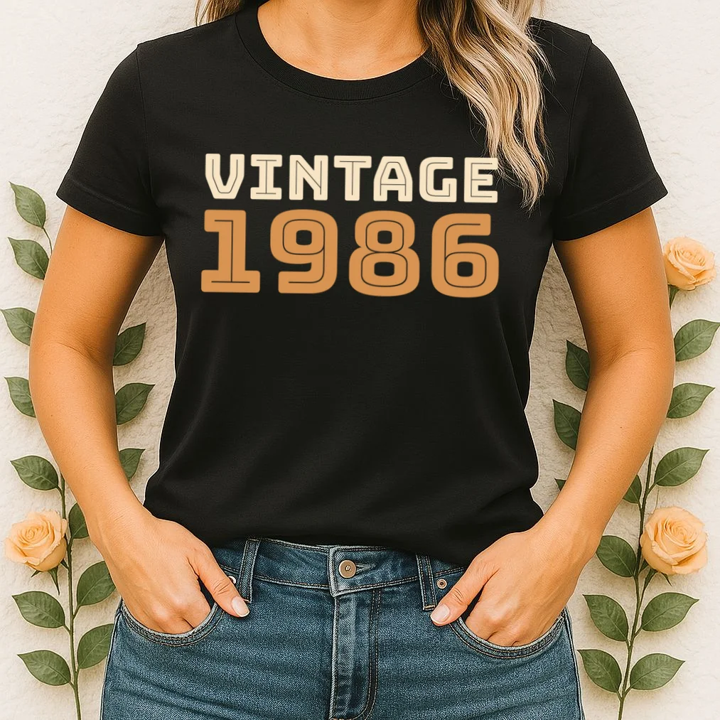 VINTAGE Retro Birthday Year Customizable Women's T-Shirt - Front 1