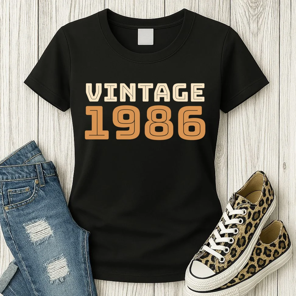 VINTAGE Retro Birthday Year Customizable Women's T-Shirt - Front 2