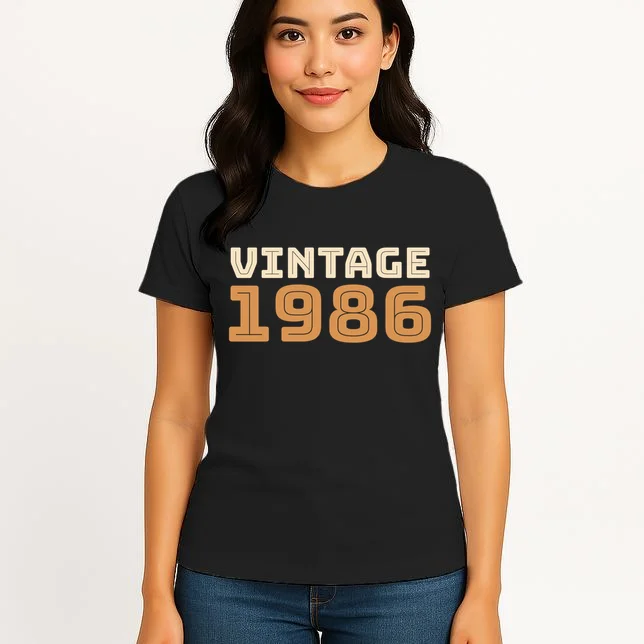VINTAGE Retro Birthday Year Customizable Women's T-Shirt - Front 3