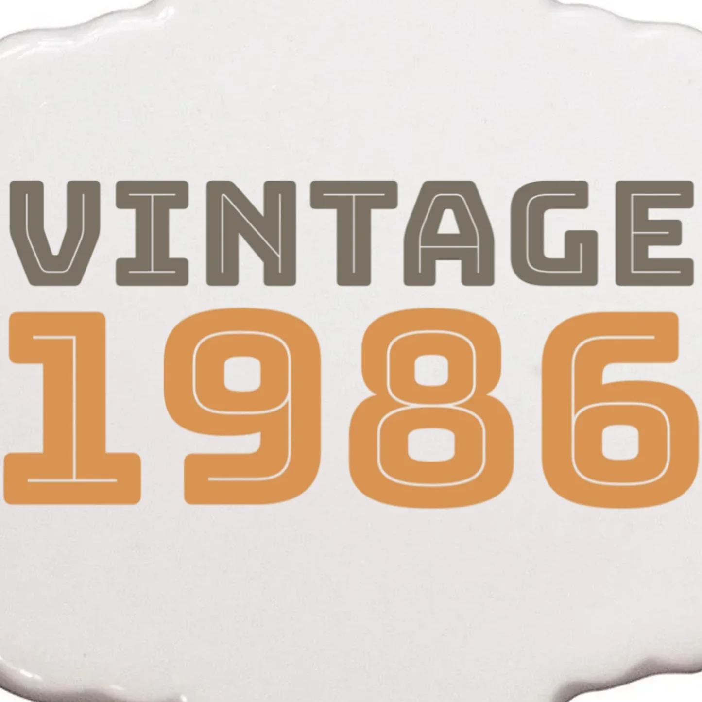 VINTAGE Retro Birthday Year Customizable Ornament - Front - Close-up