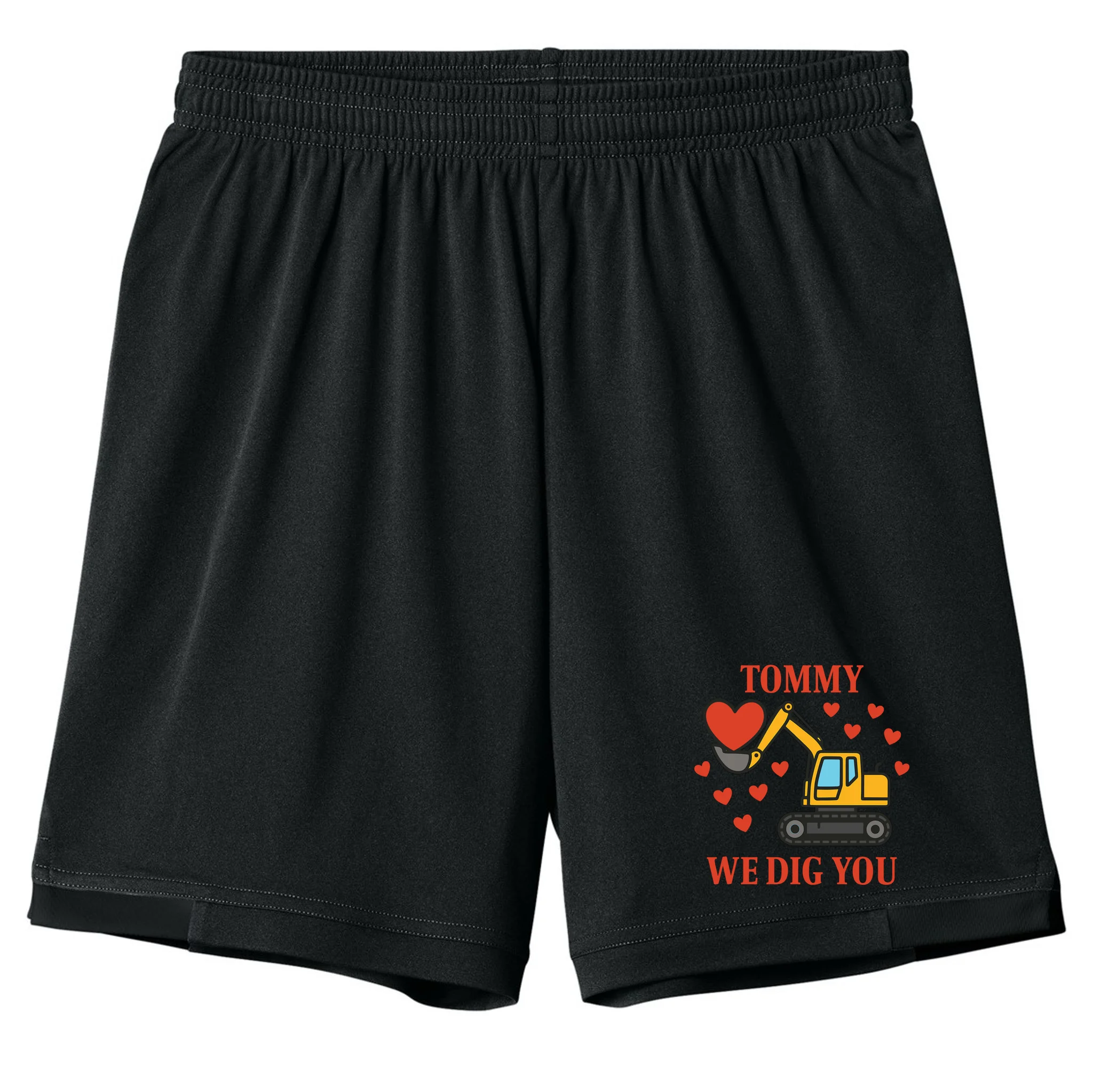 We Dig You Custom Name Birthday Construction Birthday Gift Kids Shorts - Front