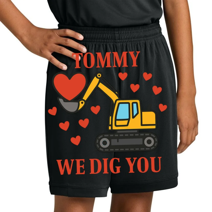 We Dig You Custom Name Birthday Construction Birthday Gift Kids Shorts - Front 1