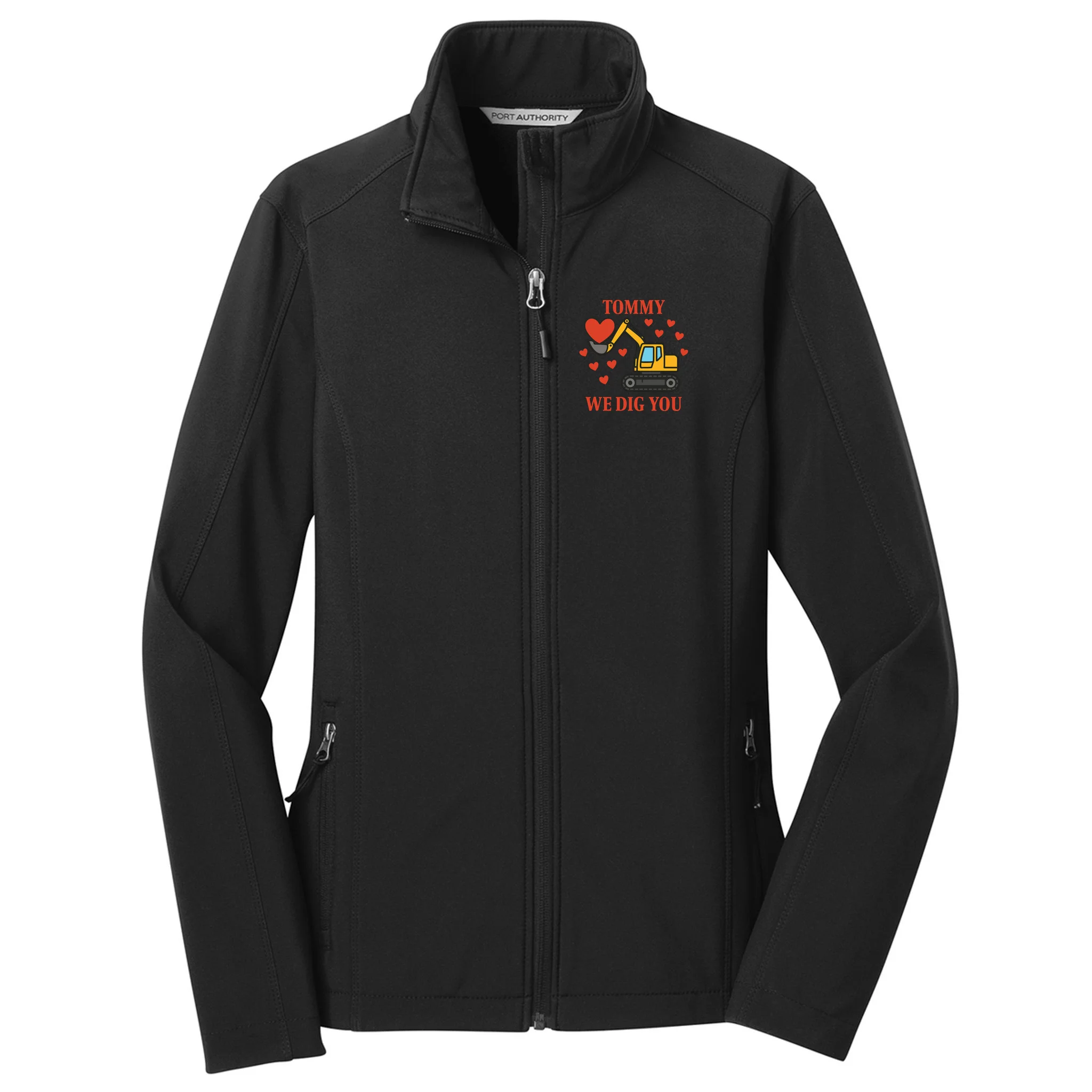 We Dig You Custom Name Birthday Construction Birthday Gift Women's Soft Jacket - Front