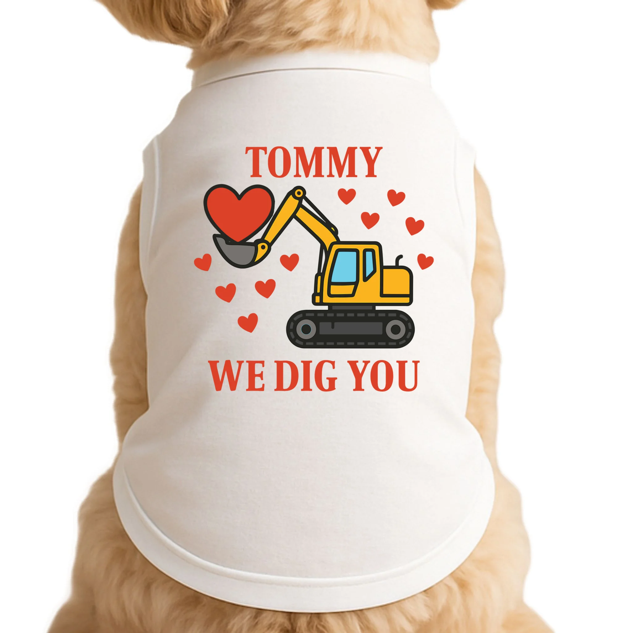 We Dig You Custom Name Birthday Construction Birthday Gift Doggie Tank - Front
