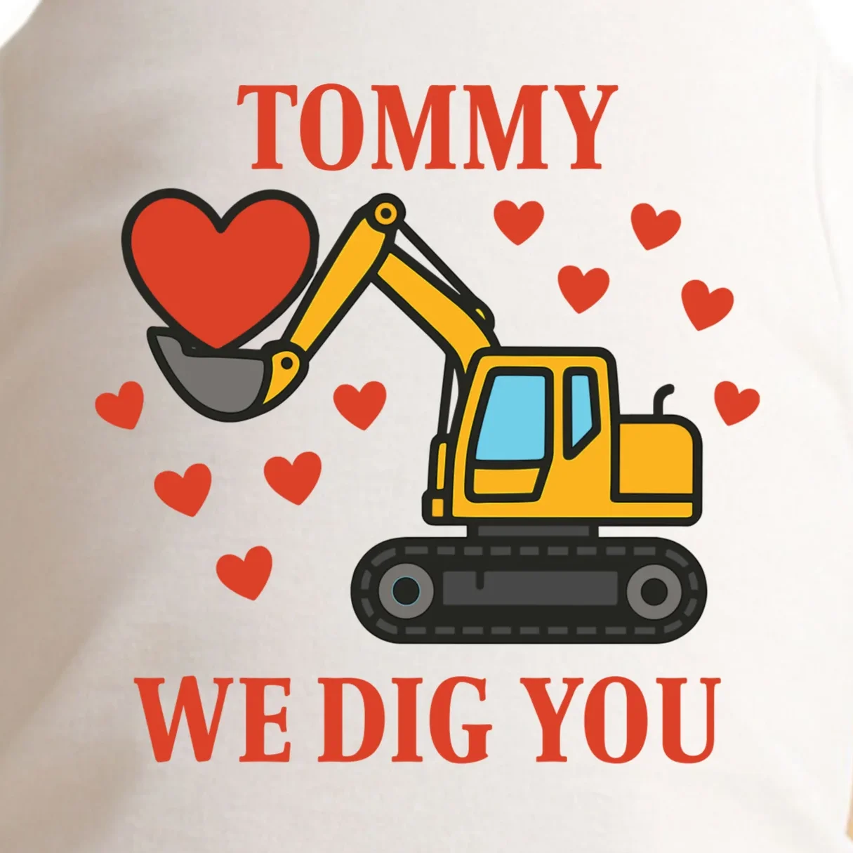 We Dig You Custom Name Birthday Construction Birthday Gift Doggie Tank - Front - Close-up