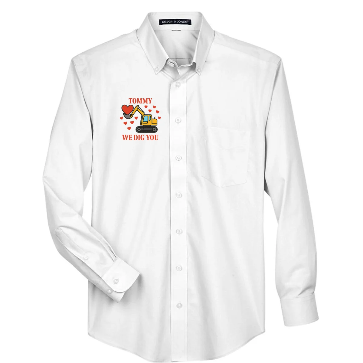 We Dig You Custom Name Birthday Construction Birthday Gift Men's Button Up - Front