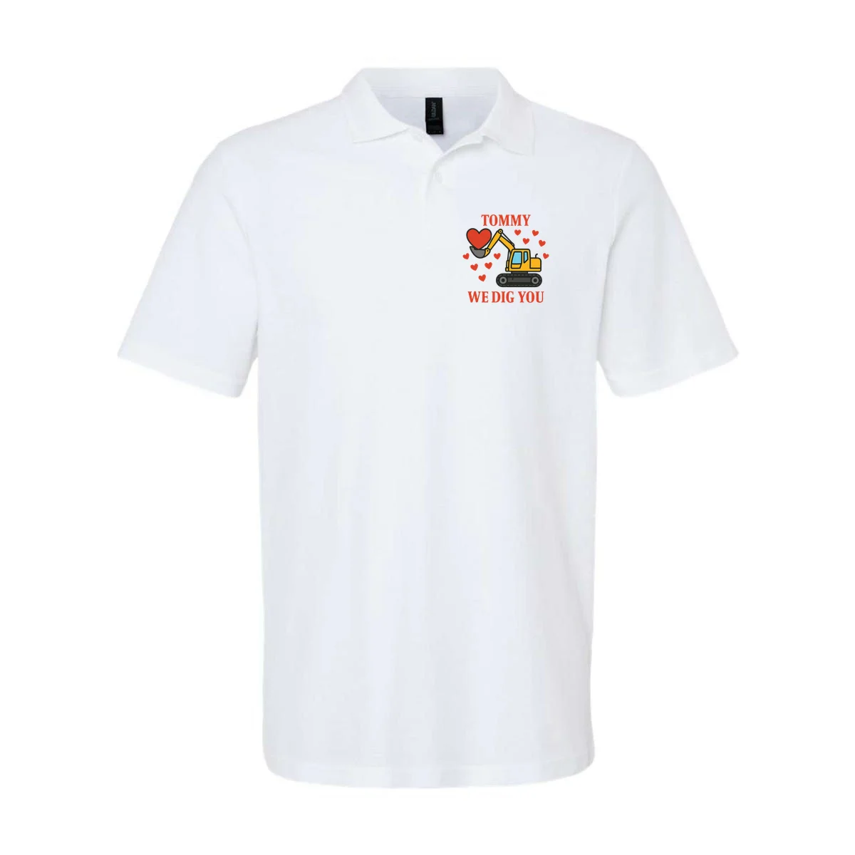 We Dig You Custom Name Birthday Construction Birthday Gift Men's Polo - Front
