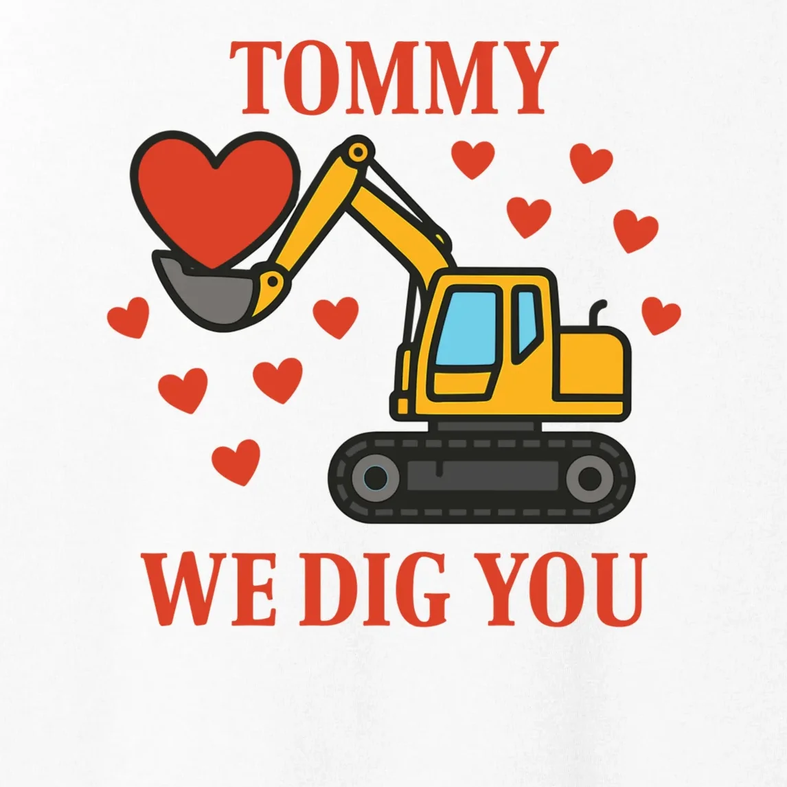 We Dig You Custom Name Birthday Construction Birthday Gift Women's Tank Top - Front - Close-up
