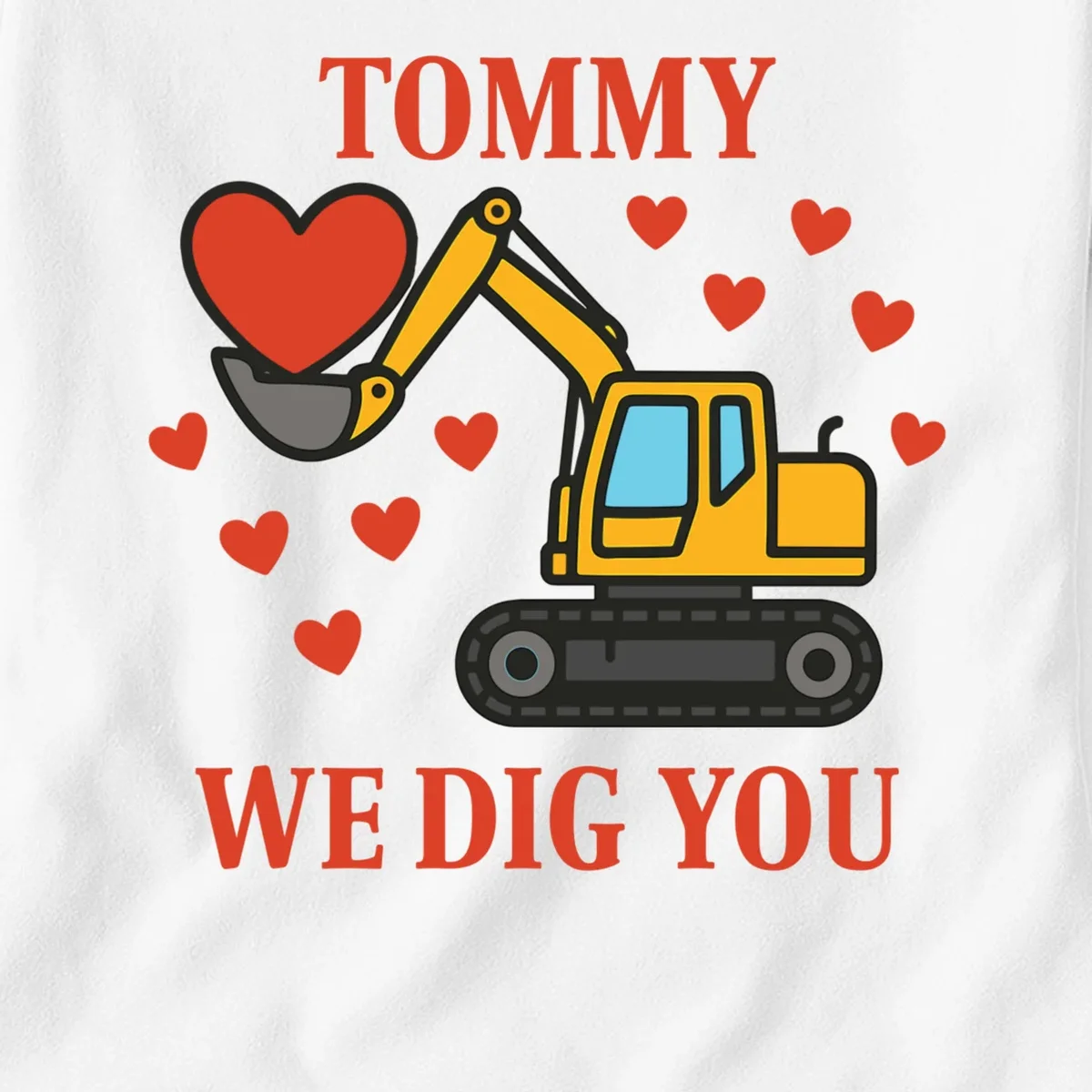 We Dig You Custom Name Birthday Construction Birthday Gift Women's T-Shirt - Front - Close-up