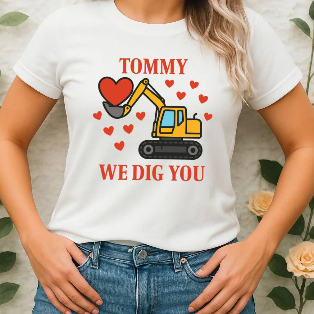 We Dig You Custom Name Birthday Construction Birthday Gift Women's T-Shirt - Front 1