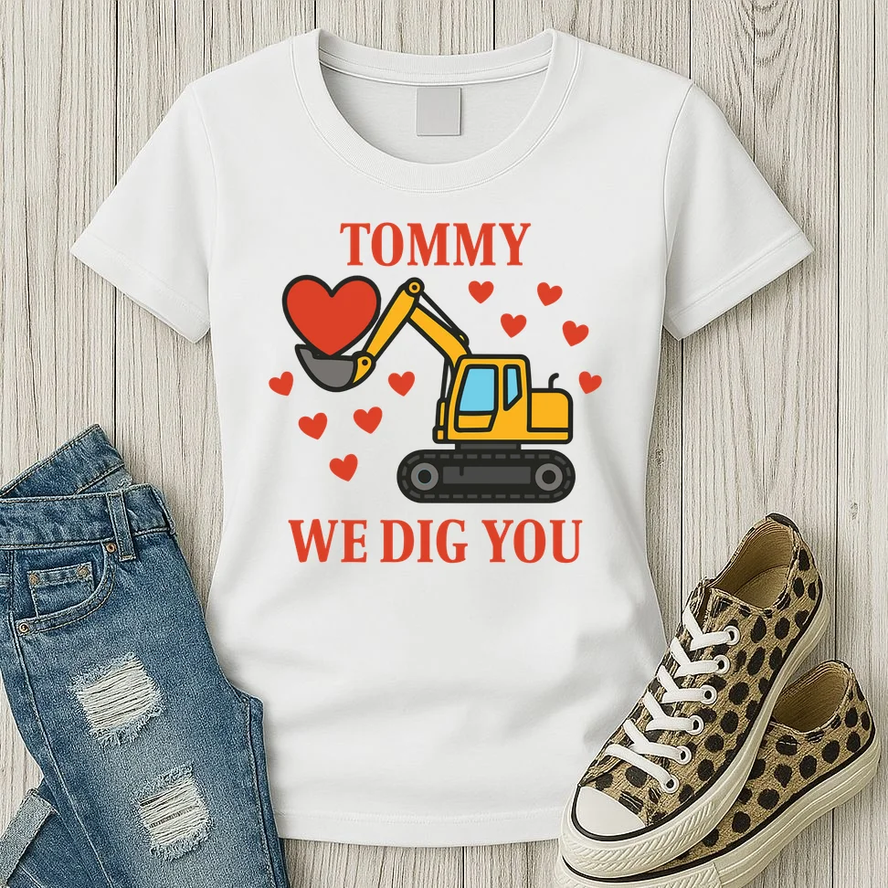 We Dig You Custom Name Birthday Construction Birthday Gift Women's T-Shirt - Front 2