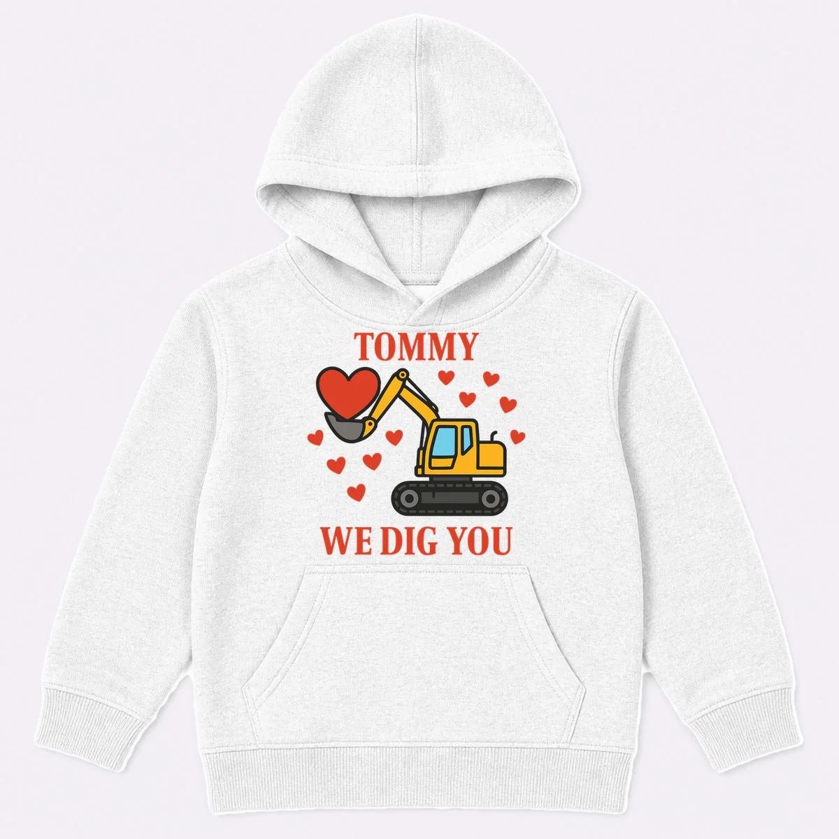 We Dig You Custom Name Birthday Construction Birthday Gift Kids Hoodie - Front