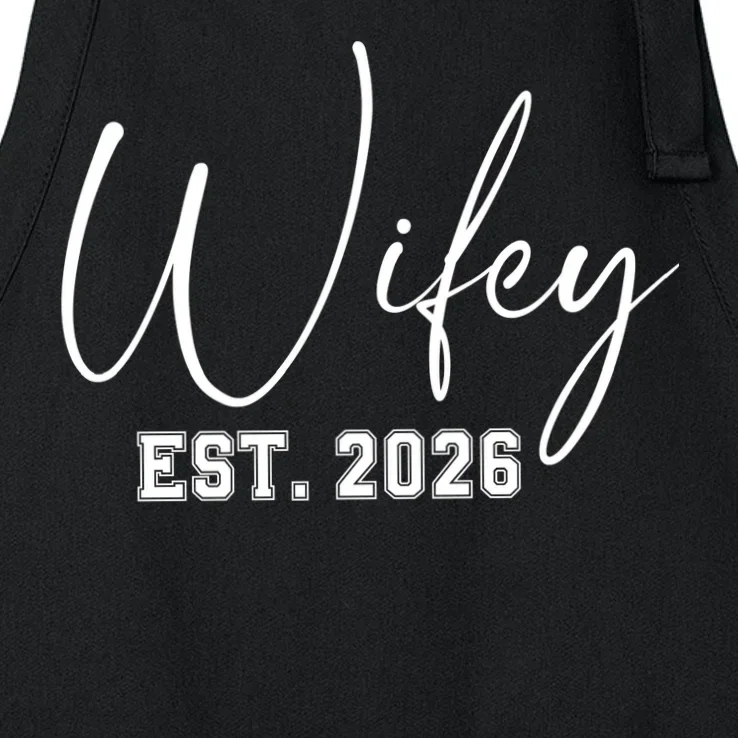 Wifey Personalized Wifey Est. 2026 Custom Year Apron - Front - Close-up