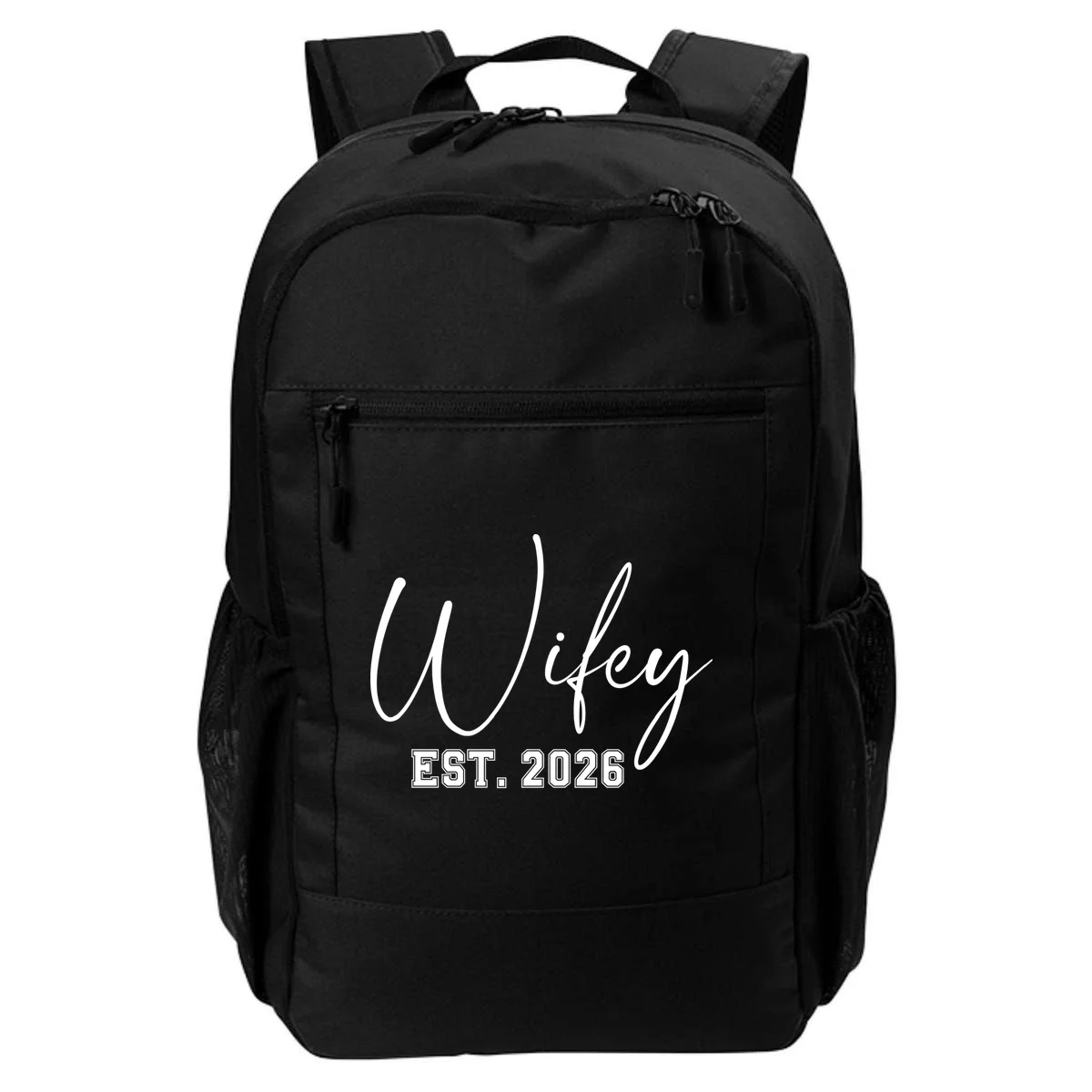 Wifey Personalized Wifey Est. 2026 Custom Year Backpack - Front