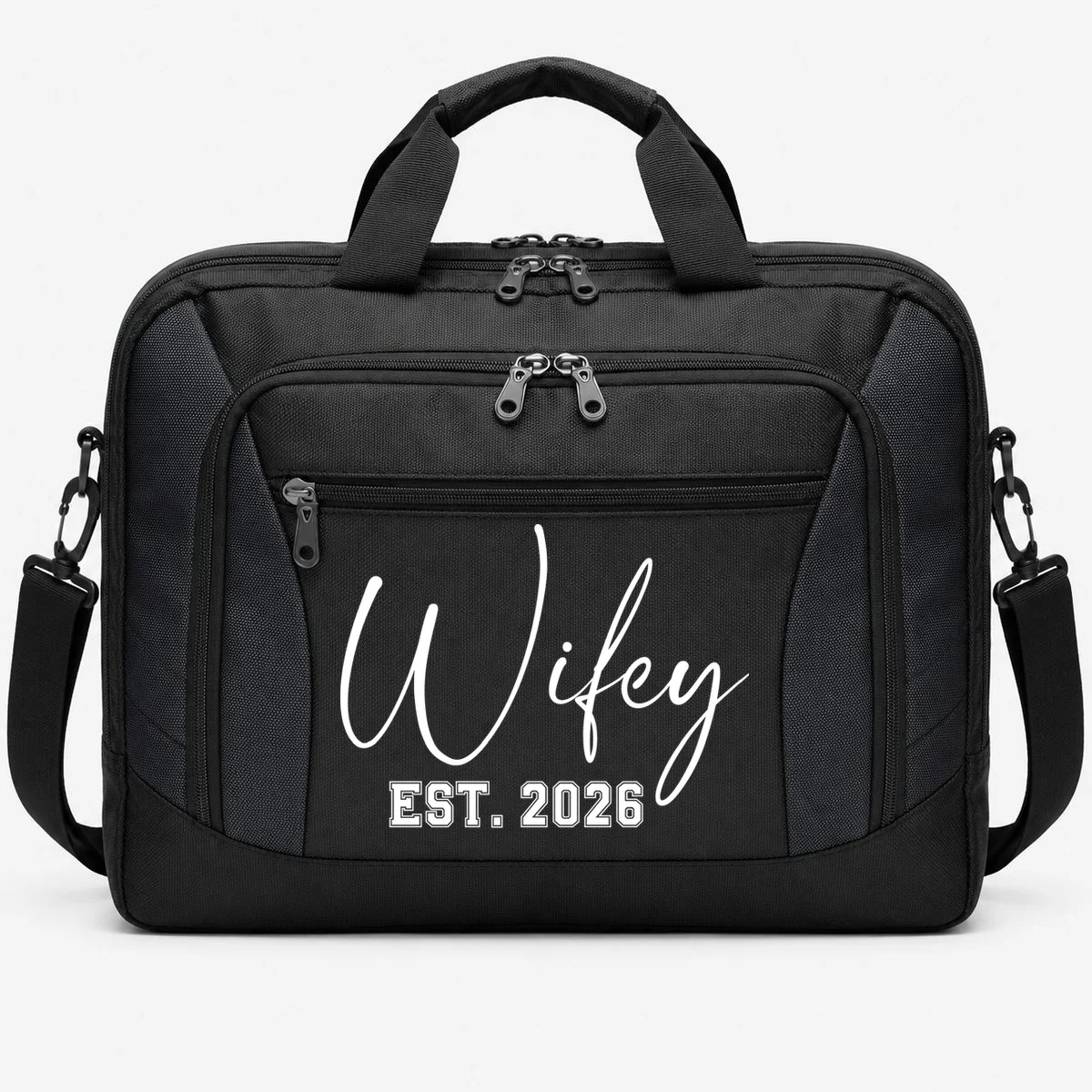 Wifey Personalized Wifey Est. 2026 Custom Year Briefcase - Front