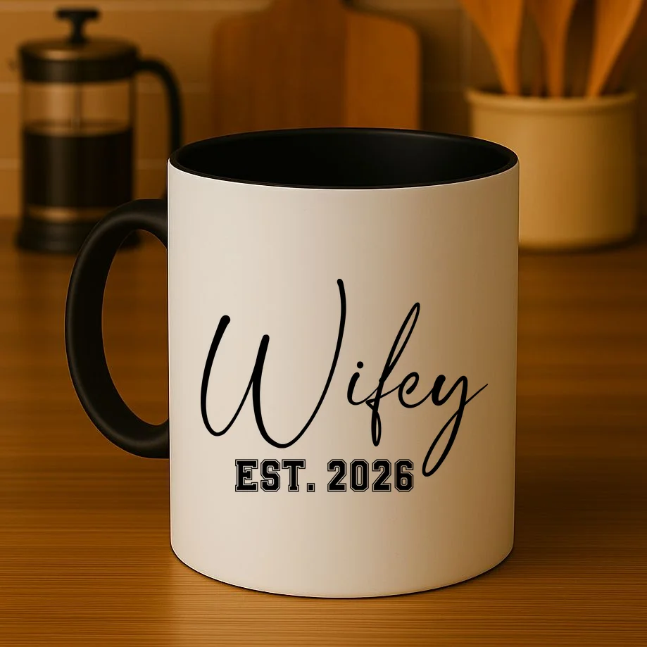 Wifey Personalized Wifey Est. 2026 Custom Year Coffee Mug - Front 3