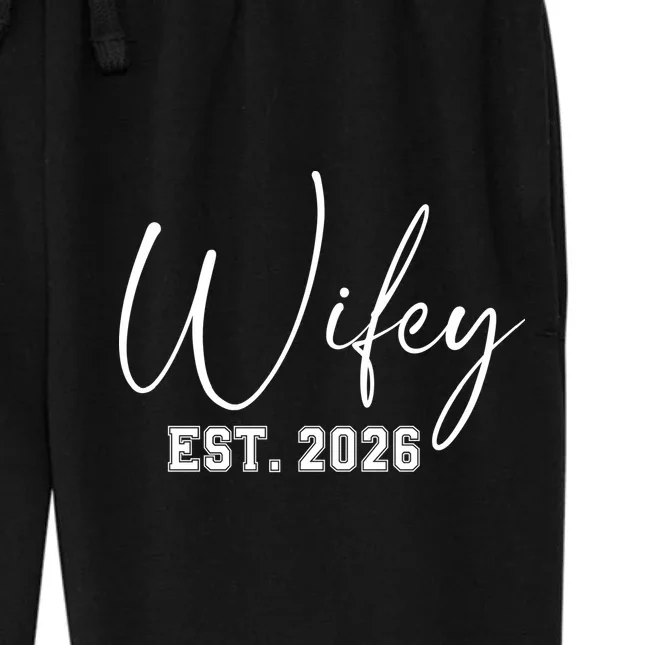 Wifey Personalized Wifey Est. 2026 Custom Year Women's Fleece Sweatpants - Front - Close-up