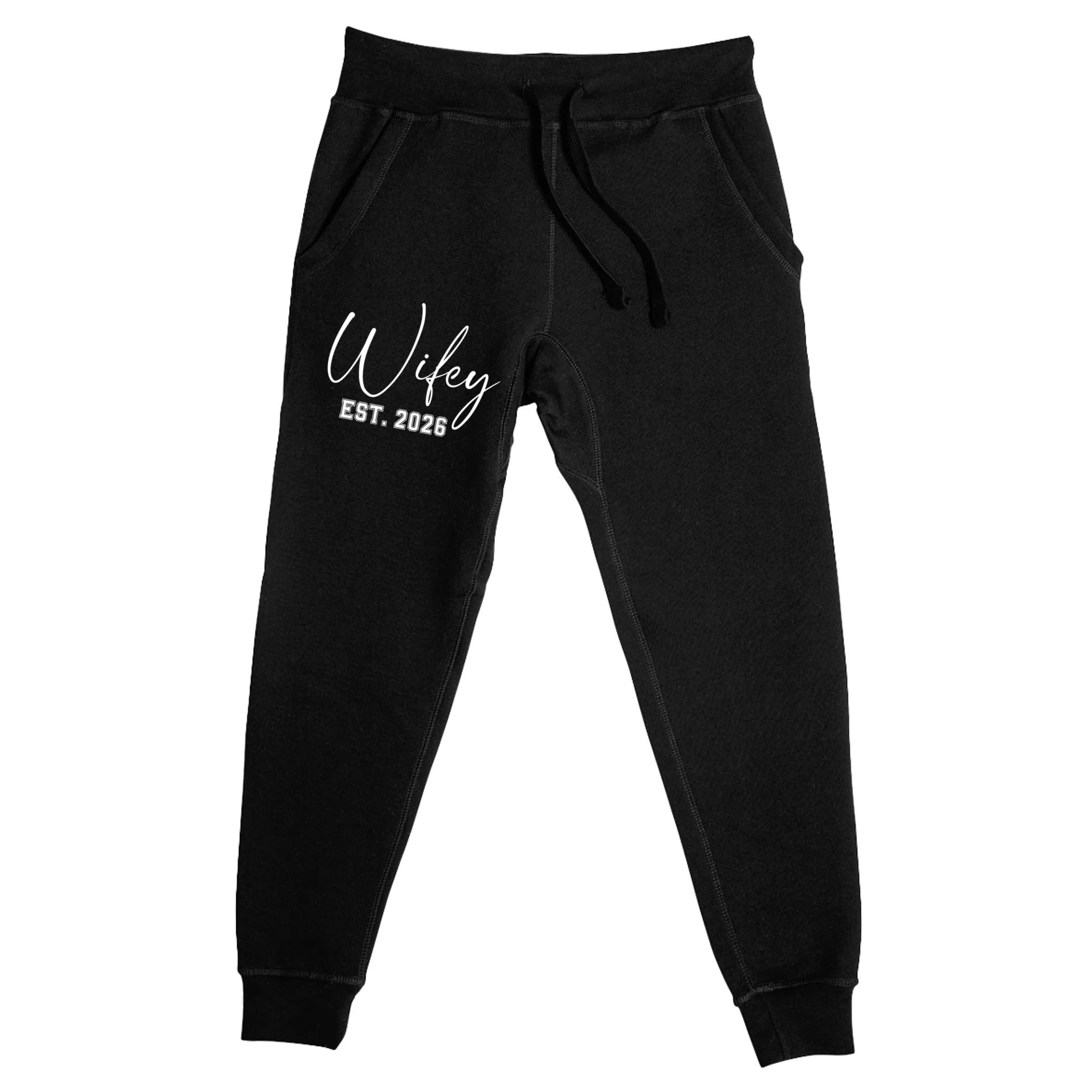 Wifey Personalized Wifey Est. 2026 Custom Year Men's Sweatpants - Front