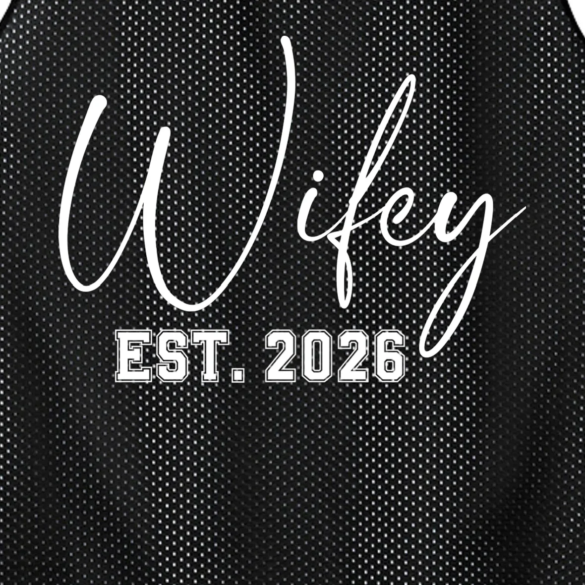 Wifey Personalized Wifey Est. 2026 Custom Year Men's Basketball Jersey - Front - Close-up