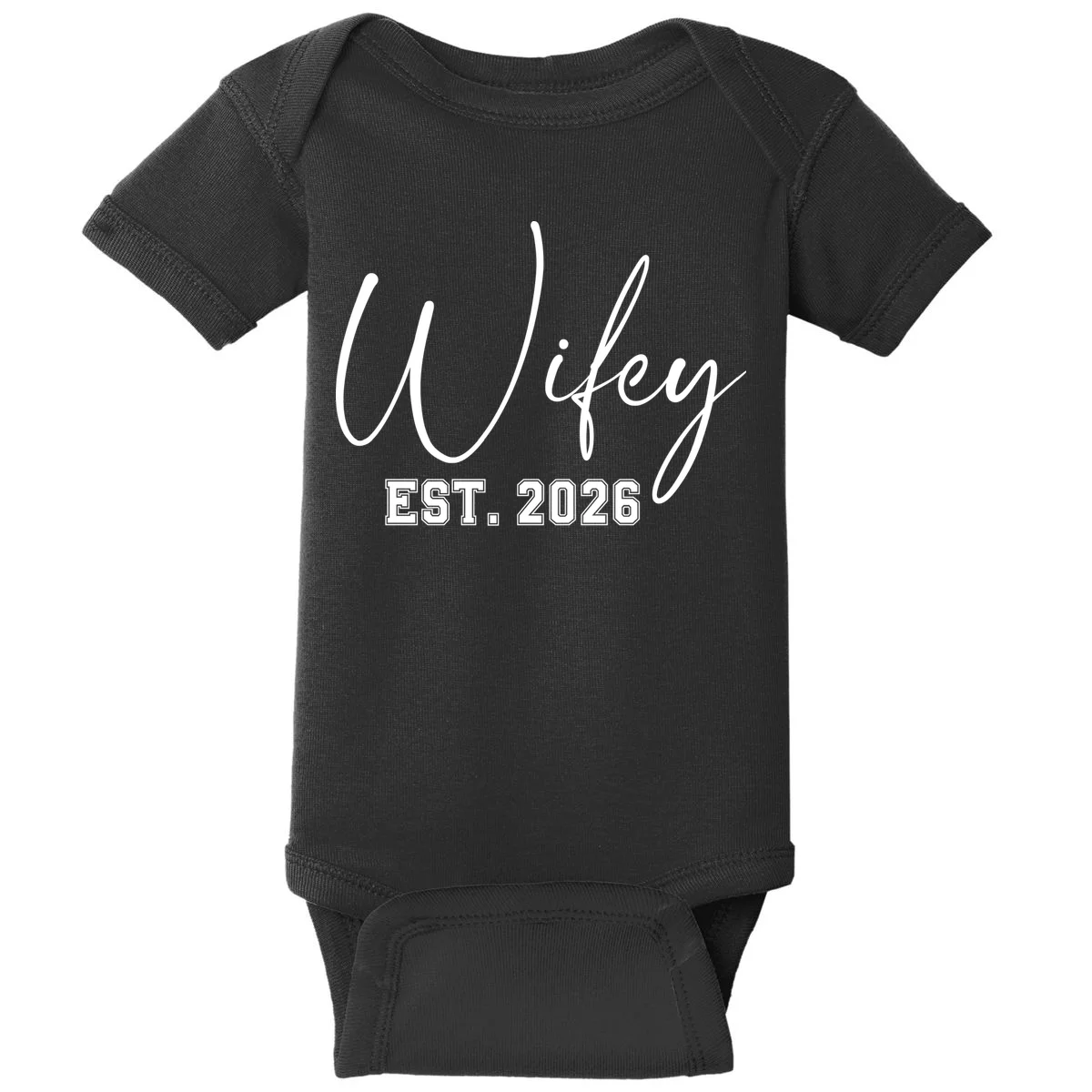 Wifey Personalized Wifey Est. 2026 Custom Year Baby Bodysuit - Front