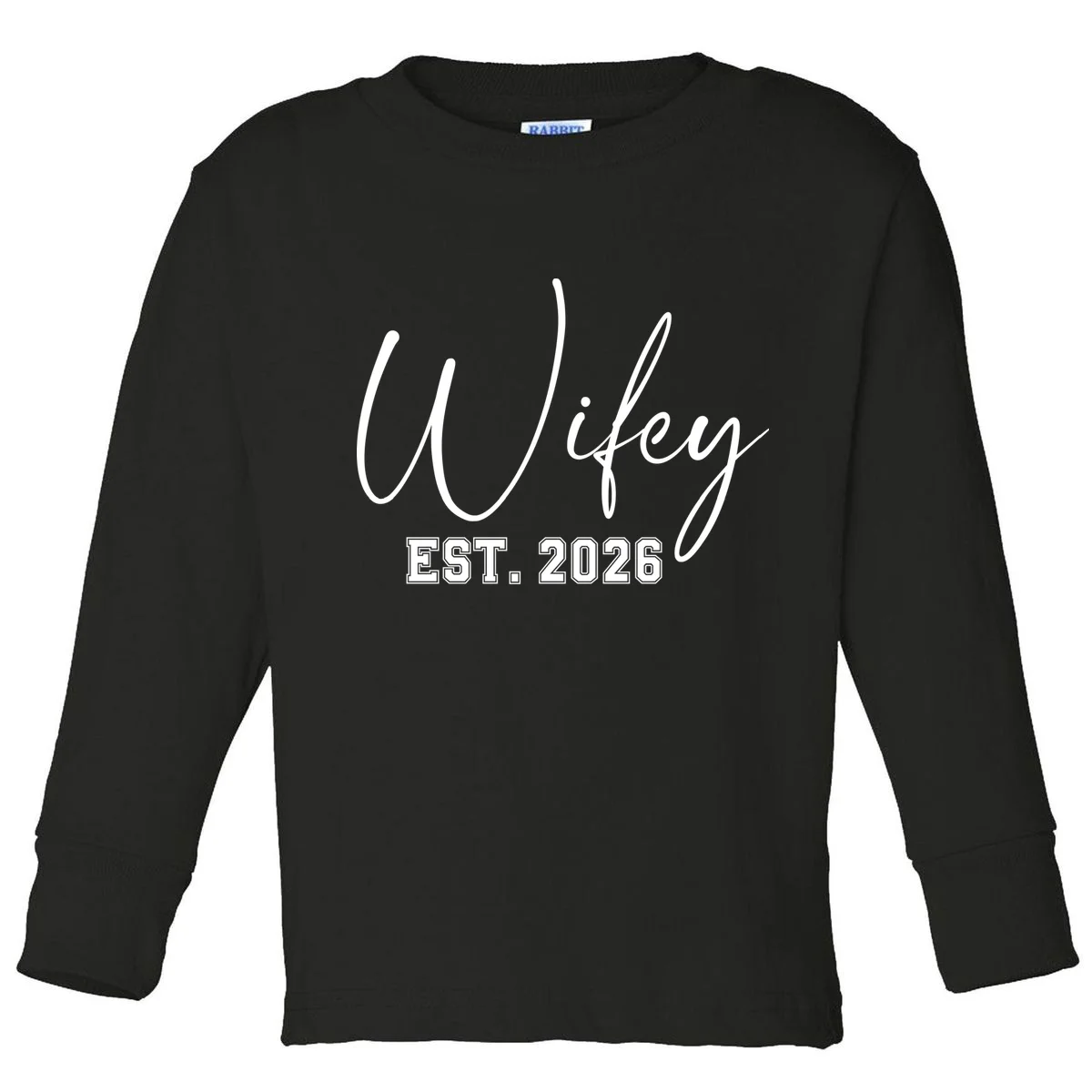 Wifey Personalized Wifey Est. 2026 Custom Year Toddler Long Sleeve Shirt - Front